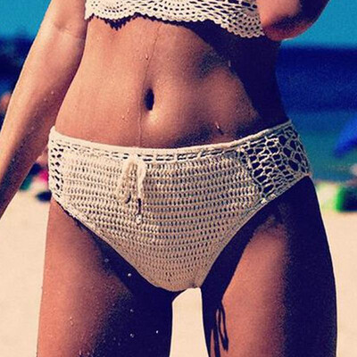 Sexy Women Bikini Bottom Knitted Fabric Drawstring Hollow Out Low Waist Beach Short Pants White
Sexy Women Bikini Bottom Knitted Fabric Drawstring Hollow Out Low Waist Beach Short Pants White