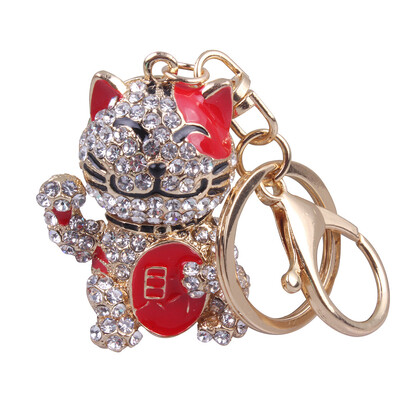 Korean version of the creative alloy diamond lucky cat cartoon cute smile cat car bag pendant
Korean version of the creative alloy diamond lucky cat cartoon cute smile cat car bag pendant