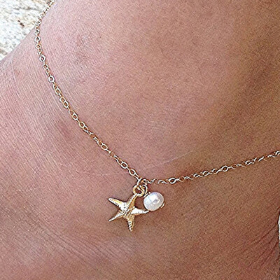 AliExpress EBAY new anklet starfish pearl anklet gold-plated simple anklet jewelry wholesale
AliExpress EBAY new anklet starfish pearl anklet gold-plated simple anklet jewelry wholesale