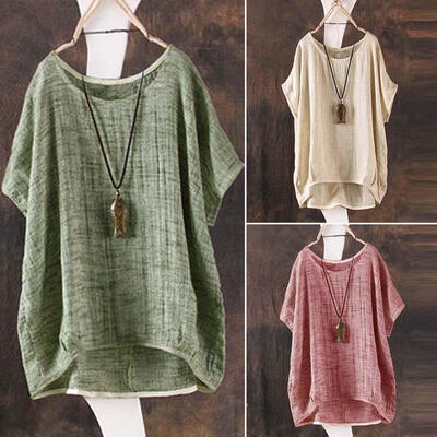 Women&39s Casual Shirt New Fashion Short-Sleeved Cotton Linen Bat Sleeve Loose O-Neck Shirt
Women&39s Casual Shirt New Fashion Short-Sleeved Cotton Linen Bat Sleeve Loose O-Neck Shirt