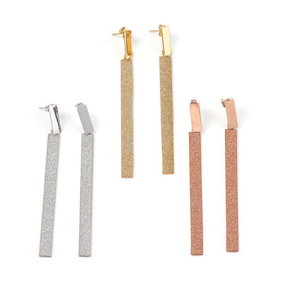 304 Stainless Steel Ear Studs Rectangle Textured Mixed Color 82mm Pendant 68x6x1mm Pin 07mm
304 Stainless Steel Ear Studs Rectangle Textured Mixed Color 82mm Pendant 68x6x1mm Pin 07mm