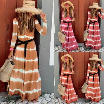 Women Stripe Boho Maxi Dress Hawiian Evening Party Beach Casual Long Sundress
Women Stripe Boho Maxi Dress Hawiian Evening Party Beach Casual Long Sundress