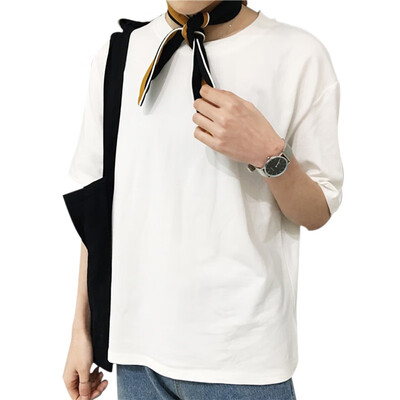 Solid Color loose Casual Female Shirt College Wind O-neck Short-Sleeved T-Shirt Female
Solid Color loose Casual Female Shirt College Wind O-neck Short-Sleeved T-Shirt Female