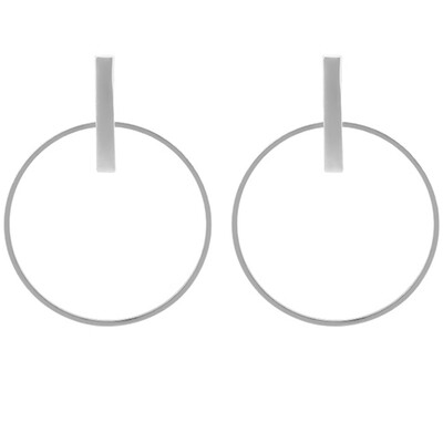 Silver Gold Large Big Round Hoop Drop Dangle Earrings Womens Jewelry Party Gift