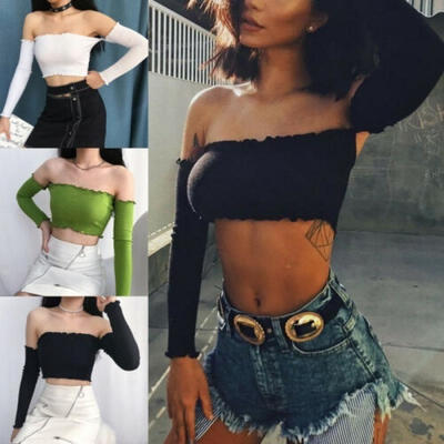 Fashion Women&39s Off-Shoulder Crop Top Vest Casual Blouse Long Sleeve Ladies Summer T-Shirt Tank Tops Size -XL
Fashion Women&39s Off-Shoulder Crop Top Vest Casual Blouse Long Sleeve Ladies Summer T-Shirt Tank Tops Size -XL
