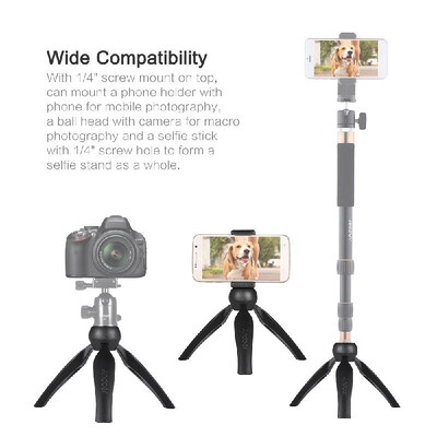 Andoer Mini Tabletop Tripod Cell Phone Tripod 14" Screw Mount for Smartphone&Phone Holder for DSLR ILDC Cameras for GoPro Her
Andoer Mini Tabletop Tripod Cell Phone Tripod 14" Screw Mount for Smartphone&Phone Holder for DSLR ILDC Cameras for GoPro Her