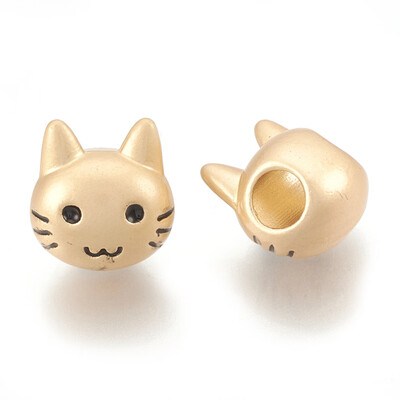 Alloy Enamel European Beads Large Hole Beads Matte Style Cat Head Matte Golden 13x14x10mm Hole 5mm
Alloy Enamel European Beads Large Hole Beads Matte Style Cat Head Matte Golden 13x14x10mm Hole 5mm