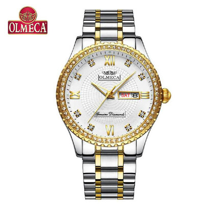 OLMECA Men Quartz Watch Stainless Steel Band Fashion Multifunction Wristwatch 3ATM Luminous Display Calendar Date Watches
OLMECA Men Quartz Watch Stainless Steel Band Fashion Multifunction Wristwatch 3ATM Luminous Display Calendar Date Watches