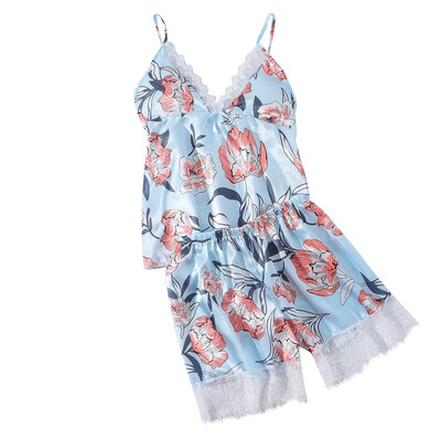 Toponeto Women Satin Flower Print Silk Lingerie Bow Lace Pajamas Sleepwear Shorts Suit
Toponeto Women Satin Flower Print Silk Lingerie Bow Lace Pajamas Sleepwear Shorts Suit