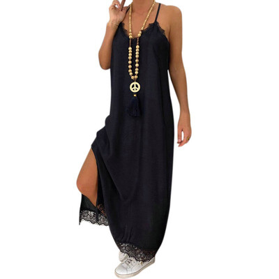 Women Summer V Collar Sexy Open Back Slim Lace Loose Casual High Waist Solid Color Sling Dress
Women Summer V Collar Sexy Open Back Slim Lace Loose Casual High Waist Solid Color Sling Dress