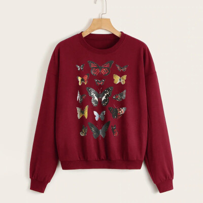 Tailored Women Autumn O Neck Drop Shoulder Butterfly Print Sweatshirt Casual Blouse Tops
Tailored Women Autumn O Neck Drop Shoulder Butterfly Print Sweatshirt Casual Blouse Tops