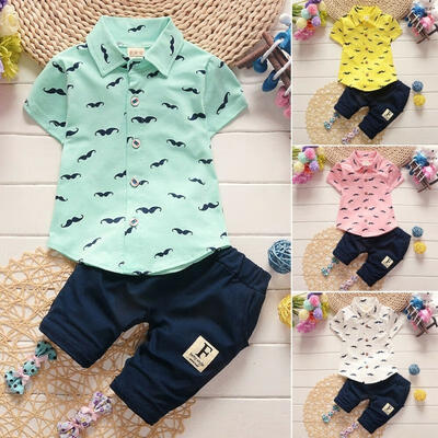 Toddler Kids Boy Shirts Set Gentlemen Style Beard Printed Short Sleeve Tops Elastic Waist Pants Children Outfits 2Pcs
Toddler Kids Boy Shirts Set Gentlemen Style Beard Printed Short Sleeve Tops Elastic Waist Pants Children Outfits 2Pcs