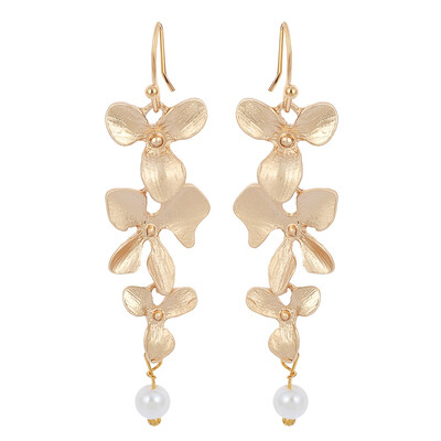 New Fashion Style Fashionable Jewelry Accessories Gold Color Flowers Simulated Pearls Color Long Earrings For Women Gifts
New Fashion Style Fashionable Jewelry Accessories Gold Color Flowers Simulated Pearls Color Long Earrings For Women Gifts