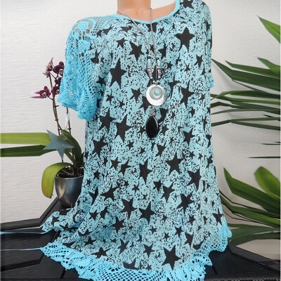 Roseonmyhand Plus Size Women O-Neck Print Patchwork Hollow Out Short Sleeve Blouse Shirt Tops
Roseonmyhand Plus Size Women O-Neck Print Patchwork Hollow Out Short Sleeve Blouse Shirt Tops