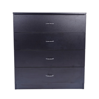 4 Drawers Dresser Bedside Nightstand Bedroom Furniture Black