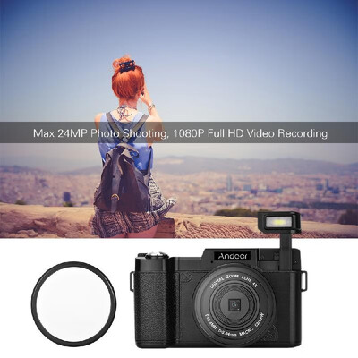 Andoer R1 1080P 15fps Full HD 24MP Digital Camera Cam Camcorder 30" Rotatable LCD Screen Anti-shake 4X Digital Zoom Retractable F
Andoer R1 1080P 15fps Full HD 24MP Digital Camera Cam Camcorder 30" Rotatable LCD Screen Anti-shake 4X Digital Zoom Retractable F