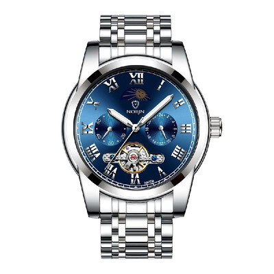 NOBJN N905B Man Automatic Mechanical Watch Waterproof Day Night Display Roman Scale Seconds Hours Dials Stainless Steel Band Male
NOBJN N905B Man Automatic Mechanical Watch Waterproof Day Night Display Roman Scale Seconds Hours Dials Stainless Steel Band Male