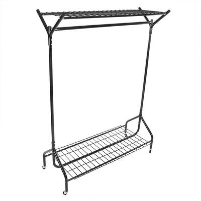 Greensen Rolling Metal Clothes Holder with Double Holding Rail & Lower Storage Shelf for Shoes Boost
Greensen Rolling Metal Clothes Holder with Double Holding Rail & Lower Storage Shelf for Shoes Boost