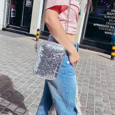 Fashion Women Crossbody Bag Sequins Zipper Top Solid Color PU Chain Shoulder Messenger Bag
Fashion Women Crossbody Bag Sequins Zipper Top Solid Color PU Chain Shoulder Messenger Bag