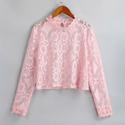 Women Cover Up See Through Floral Lace Hollow Out High Neckline Long Sleeve Sexy Beach Blouse
Women Cover Up See Through Floral Lace Hollow Out High Neckline Long Sleeve Sexy Beach Blouse