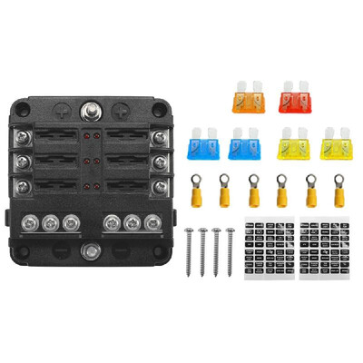 32V Plastics Cover Fuse Box Holder M5 Stud With LED Indicator Light 6 Ways Blade for Auto Car Boat Marine Trike
32V Plastics Cover Fuse Box Holder M5 Stud With LED Indicator Light 6 Ways Blade for Auto Car Boat Marine Trike