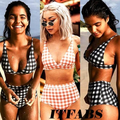 New Fashion Womens Plaids High Waist Bikini Set Push Up Swimsuit Bathing Suit Swimwear Beach
New Fashion Womens Plaids High Waist Bikini Set Push Up Swimsuit Bathing Suit Swimwear Beach