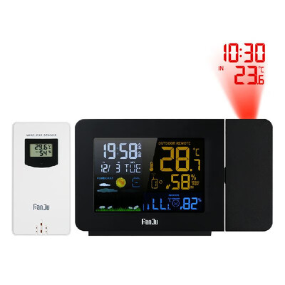 FanJu USB Operated Wireless Digital Colorful LCD Weather Station Projection Alarm Clock IndoorOutdoor Thermometer Hygrometer Cloc
FanJu USB Operated Wireless Digital Colorful LCD Weather Station Projection Alarm Clock IndoorOutdoor Thermometer Hygrometer Cloc