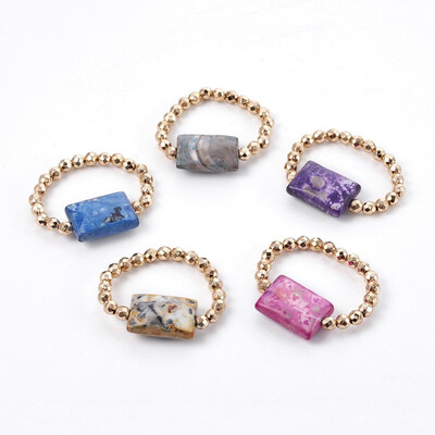 Natural Fire Agate Beads Stretch Rings with Environmental Long-Lasting Plated Non-magnetic Synthetic Hematite Smooth Beads Recta
Natural Fire Agate Beads Stretch Rings with Environmental Long-Lasting Plated Non-magnetic Synthetic Hematite Smooth Beads Recta