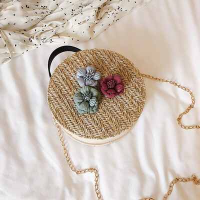 2019 new summer wild handbag female stereo flower woven bag fashion temperament shoulder chain small round bag
2019 new summer wild handbag female stereo flower woven bag fashion temperament shoulder chain small round bag