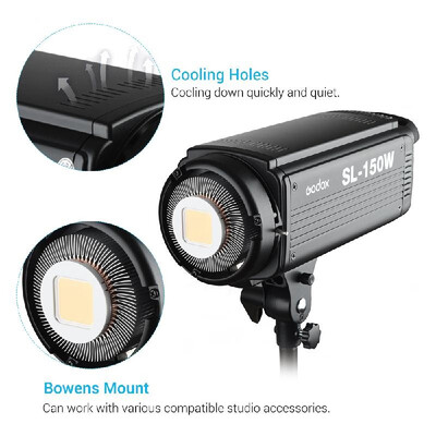Godox SL150W 5600K 150W High Power LED Video Light Wireless Remote Control Adjustable Brightness with Bowens Mount for Photo Studi
Godox SL150W 5600K 150W High Power LED Video Light Wireless Remote Control Adjustable Brightness with Bowens Mount for Photo Studi