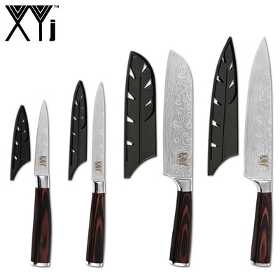 XYj Kitchen 4pcs Stainless Steel Knives Set Free Covers Damascus Pattern Blade Color Wood Handle Chef Knife
XYj Kitchen 4pcs Stainless Steel Knives Set Free Covers Damascus Pattern Blade Color Wood Handle Chef Knife