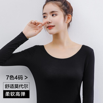 2019 autumn new modal half-high collar bottoming shirt seamless thin section T-shirt female long-sleeved solid color shirt Navy XX
2019 autumn new modal half-high collar bottoming shirt seamless thin section T-shirt female long-sleeved solid color shirt Navy XX