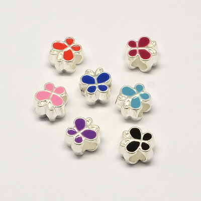 Alloy Enamel Butterfly Large Hole European Beads Silver Mixed Color 10x10x7mm Hole 45mm
Alloy Enamel Butterfly Large Hole European Beads Silver Mixed Color 10x10x7mm Hole 45mm