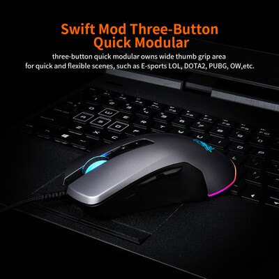 AJAZZ GTI Modular Gaming Mouse Wired Mouse 5000DPI Optical Sensor RGB Backlit Mice Magnetic Competitive Modular Grey
AJAZZ GTI Modular Gaming Mouse Wired Mouse 5000DPI Optical Sensor RGB Backlit Mice Magnetic Competitive Modular Grey