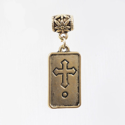 Tibetan Style Alloy European Dangle Beads Large Hole Pendants Cadmium Free & Lead Free Rectangle with Cross Antique Golden
Tibetan Style Alloy European Dangle Beads Large Hole Pendants Cadmium Free & Lead Free Rectangle with Cross Antique Golden