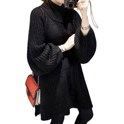 Autumn Winter Long Sleeve Turtleneck Sweater Women Solid Lantern Sleeve Side Slit Sweaters Loose Long Sweaters Pullovers
Autumn Winter Long Sleeve Turtleneck Sweater Women Solid Lantern Sleeve Side Slit Sweaters Loose Long Sweaters Pullovers