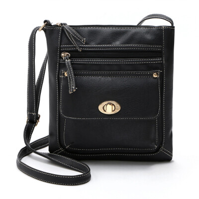 Tailored Womens Leather Satchel Cross Body Shoulder Messenger Bag Black