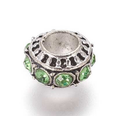 Tibetan Style Alloy European Beads with Rhinestone Large Hole Beads Rondelle Peridot 1011x7mm Hole 5mm
Tibetan Style Alloy European Beads with Rhinestone Large Hole Beads Rondelle Peridot 1011x7mm Hole 5mm