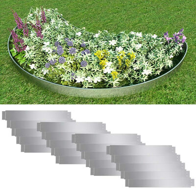 Set of 20 Flexible Lawn Fence Galvanized Steel 394" x 59"