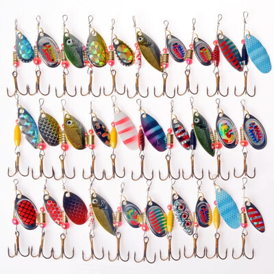 Hot 30pcslot Spinners Fishing Lure Mixed colorSizeWeight Metal Spoon Lures hard bait fishing tackle Free Shipping Atificial
Hot 30pcslot Spinners Fishing Lure Mixed colorSizeWeight Metal Spoon Lures hard bait fishing tackle Free Shipping Atificial