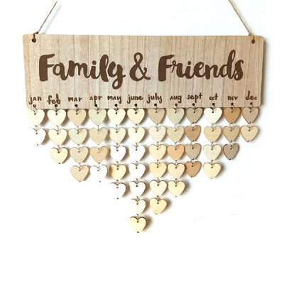 Wooden Calendar Board Sign Family Celebration&Birthday Reminder DIY Wooden Craft for Home Decoration
Wooden Calendar Board Sign Family Celebration&Birthday Reminder DIY Wooden Craft for Home Decoration