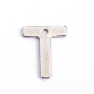 304 Stainless Steel Letter Charms LetterT 11x9x05mm Hole 1mm
304 Stainless Steel Letter Charms LetterT 11x9x05mm Hole 1mm