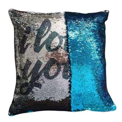 Personalised Sequin Cushion Magic I Love You Reveal Pillow Case Glitter Pillow