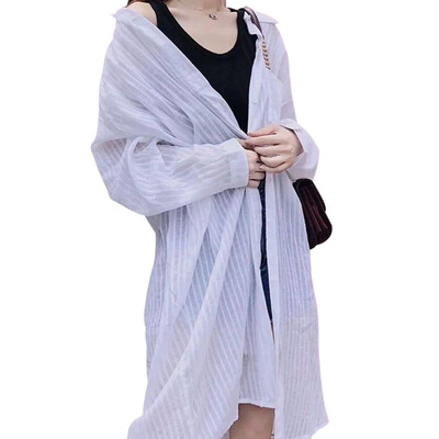 Blouse Women Tops White Casual Turn Down Collar Long Sleeve Long Shirt Sunscreen Blouse Solid Pure Basic Soft Tops Daily Basic
Blouse Women Tops White Casual Turn Down Collar Long Sleeve Long Shirt Sunscreen Blouse Solid Pure Basic Soft Tops Daily Basic