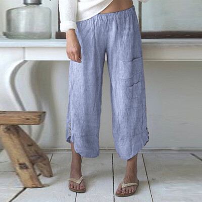 Tailored Women Plus Size Stripe Pocket Wide Leg Pants Cotton Linen Trousers Ninth Pants
Tailored Women Plus Size Stripe Pocket Wide Leg Pants Cotton Linen Trousers Ninth Pants