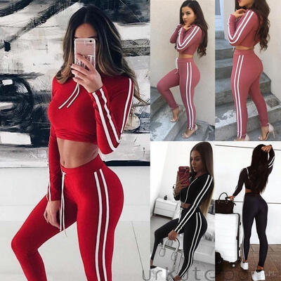 Fashion 2Pcs Women Ladies Tracksuit Hoodies Sweatshirt Pants Sets Sport Striped Suits
Fashion 2Pcs Women Ladies Tracksuit Hoodies Sweatshirt Pants Sets Sport Striped Suits