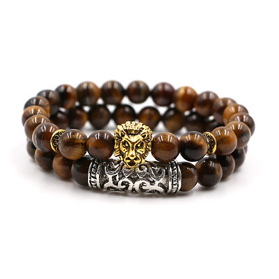 Lion Head Natural Weathering Agate Volcanic Stone Round Beads Bracelet 2-Piece Set Unisex Pair Hot Gift
Lion Head Natural Weathering Agate Volcanic Stone Round Beads Bracelet 2-Piece Set Unisex Pair Hot Gift