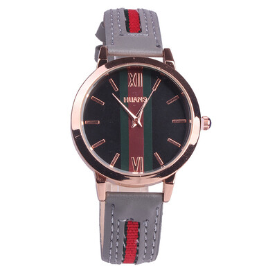 European&Korean style retro vertical watch female student simple couple belt quartz watch
