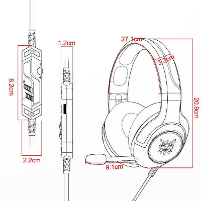 ONIKUMA K9 Gaming Headsets 35mm Wired Over Ear Headphones RGB Lights Noise Canceling E-Sport Earphone with Microphone Volume Cont
ONIKUMA K9 Gaming Headsets 35mm Wired Over Ear Headphones RGB Lights Noise Canceling E-Sport Earphone with Microphone Volume Cont