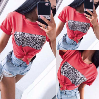 Women Summer Casual Short Sleeve Round Neck Leopard Print Tank Vest Tops Blouse
Women Summer Casual Short Sleeve Round Neck Leopard Print Tank Vest Tops Blouse